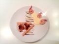 Chunks of sea bass and shrimp with curry mayonnaise